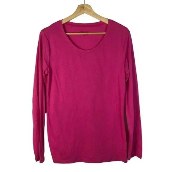 No Boundaries Hot Pink Crewneck Everyday Long Sleeve T-Shirt L - Picture 1 of 3